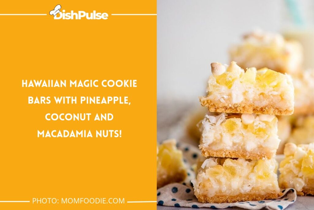 Hawaiian Magic Cookie Bars with Pineapple, Coconut, and Macadamia Nuts!