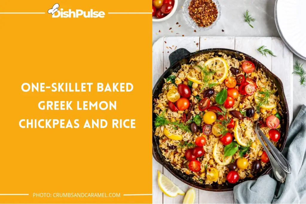 One-Skillet Baked Greek Lemon Chickpeas and Rice