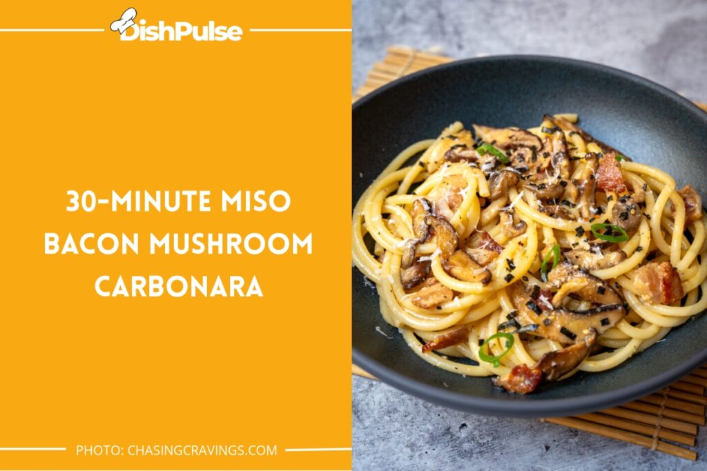 30-Minute Miso Bacon Mushroom Carbonara