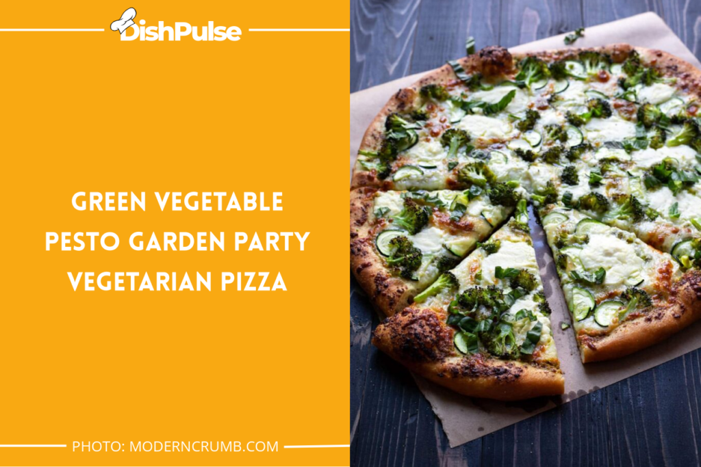 Green Vegetable Pesto Garden Party Vegetarian Pizza