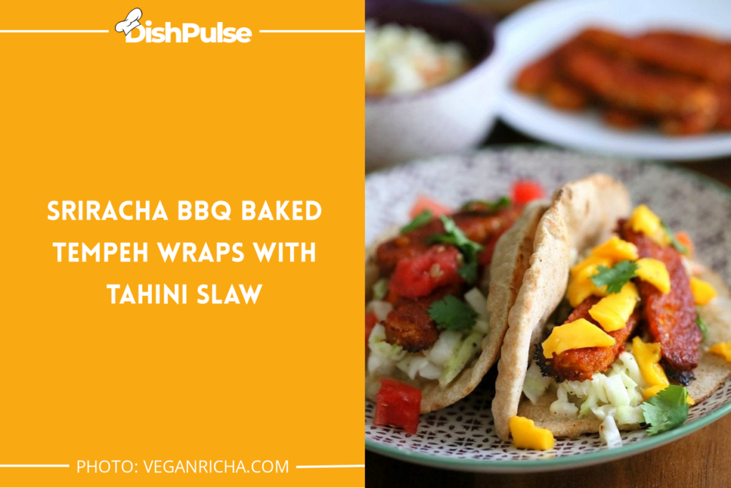 Sriracha BBQ Baked Tempeh Wraps With Tahini Slaw