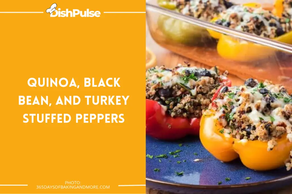 Quinoa, Black Bean, and Turkey Stuffed Peppers