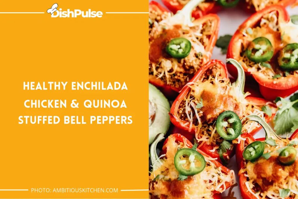 Healthy Enchilada Chicken & Quinoa Stuffed Bell Peppers