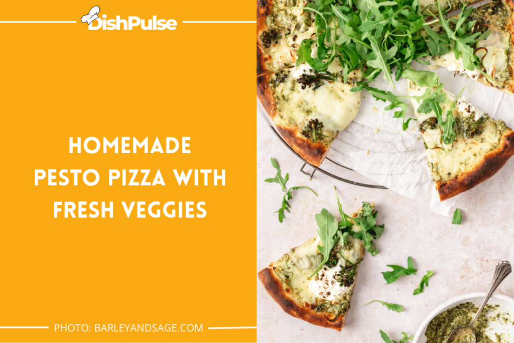 Homemade Pesto Pizza With Fresh Veggies