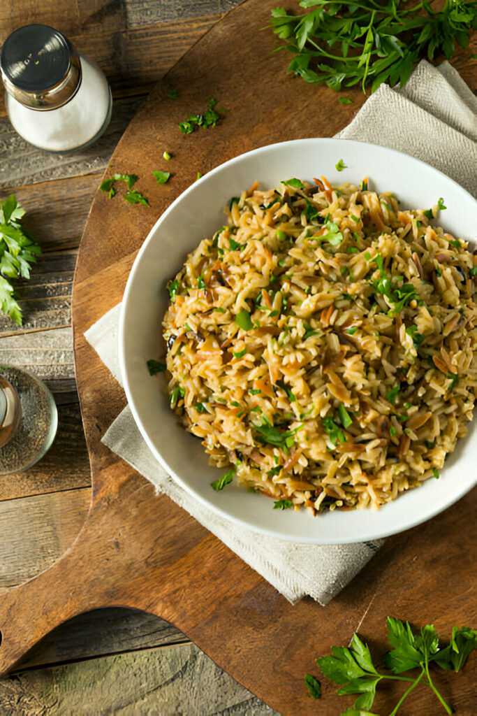 Rice pilaf with chestnuts Recipe