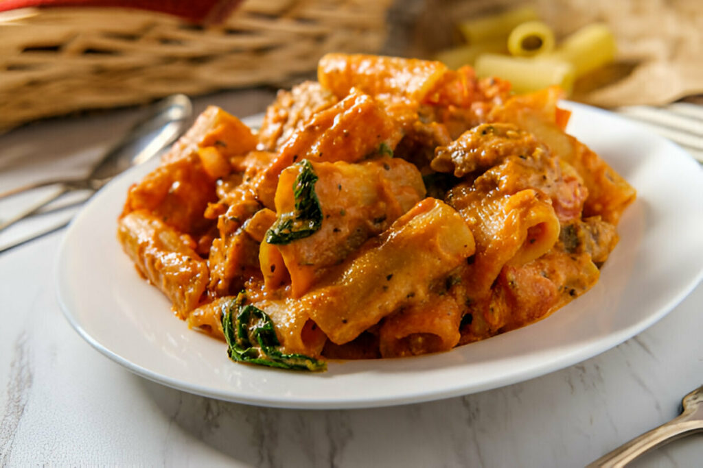 Creamy Sausage Rigatoni Pasta Recipe