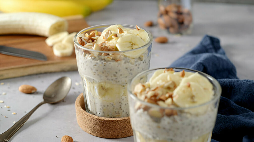 Banana Almond Overnight Oats Recipe