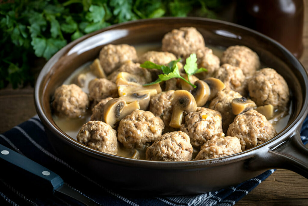 Creamy Swedish Meatballs with Mushrooms Recipe