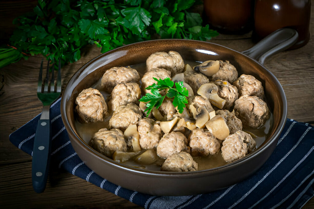 Creamy Swedish Meatballs with Mushrooms Recipe