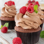 Raspberry Cupcakes with Chocolate Whipped Cream Recipe