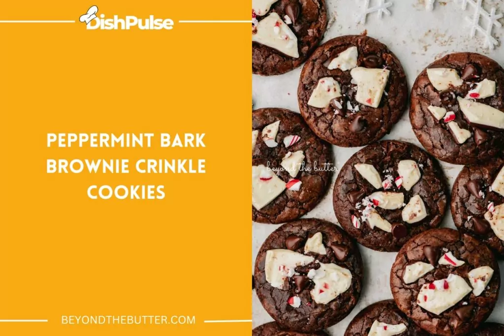 Peppermint Bark Brownie Crinkle Cookies