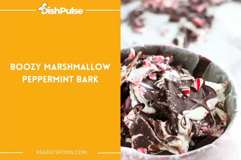 Boozy Marshmallow Peppermint Bark