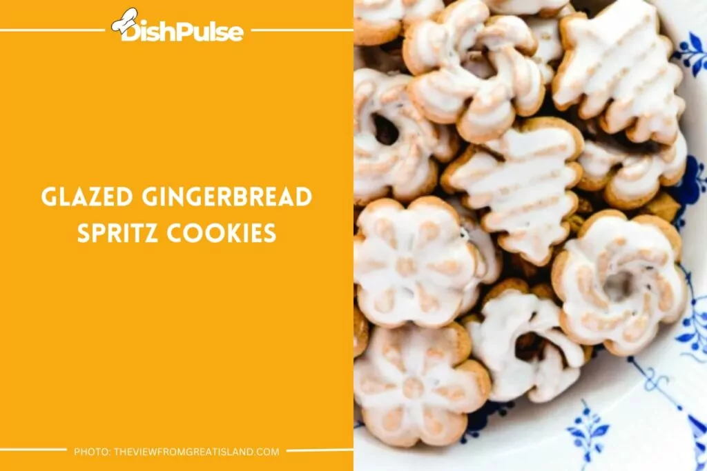 Glazed Gingerbread Spritz Cookies