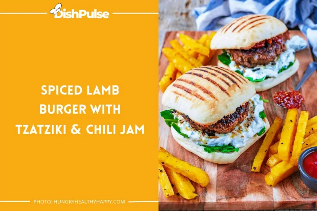 Spiced Lamb Burger with Tzatziki & Chili Jam