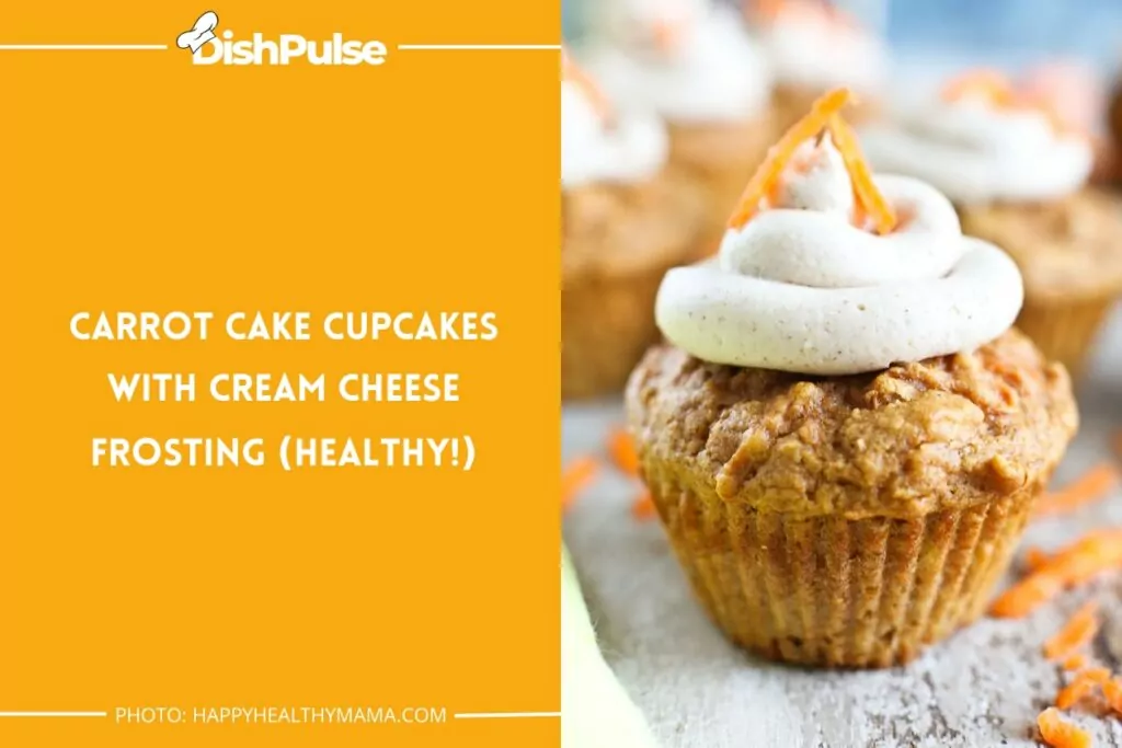 Carrot Cake Cupcakes with Cream Cheese Frosting (Healthy!)