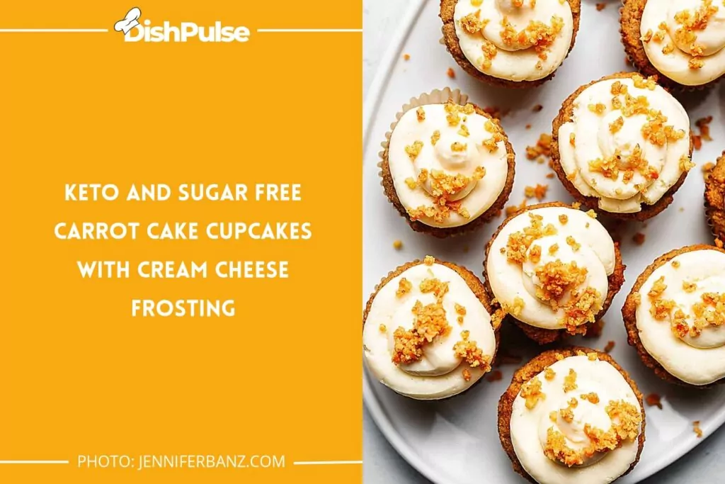 Keto and Sugar-Free Carrot Cake Cupcakes with Cream Cheese Frosting