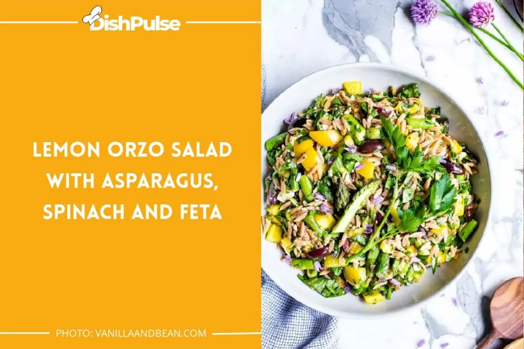 Lemon Orzo Salad with Asparagus, Spinach and Feta