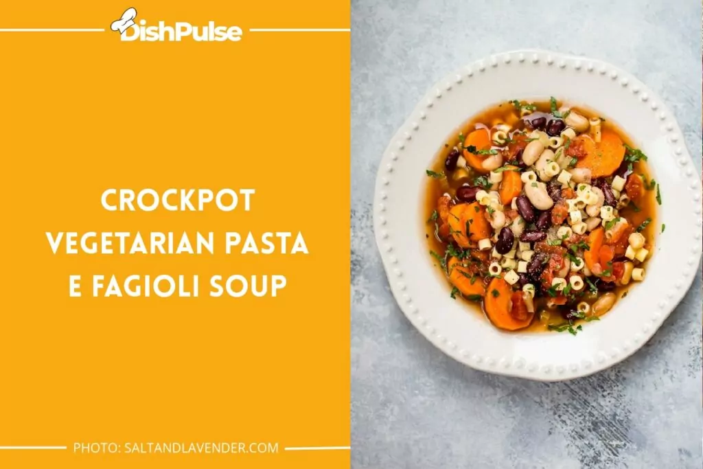 Crockpot Vegetarian Pasta e Fagioli Soup
