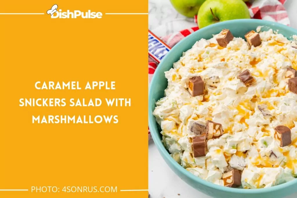 Caramel Apple Snickers Salad with Marshmallows