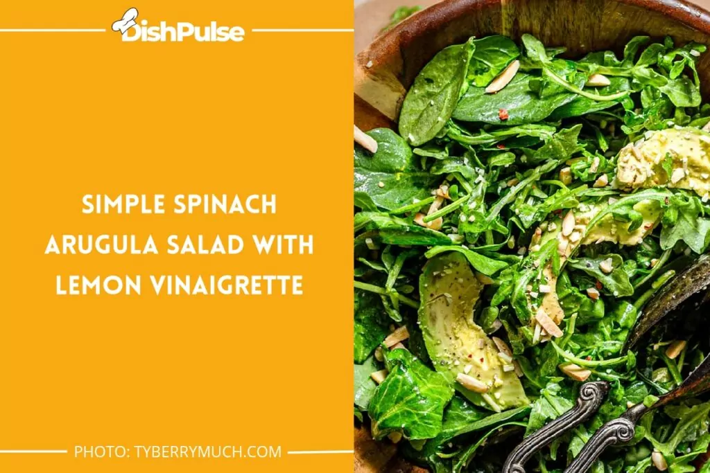 Simple Spinach Arugula Salad with Lemon Vinaigrette