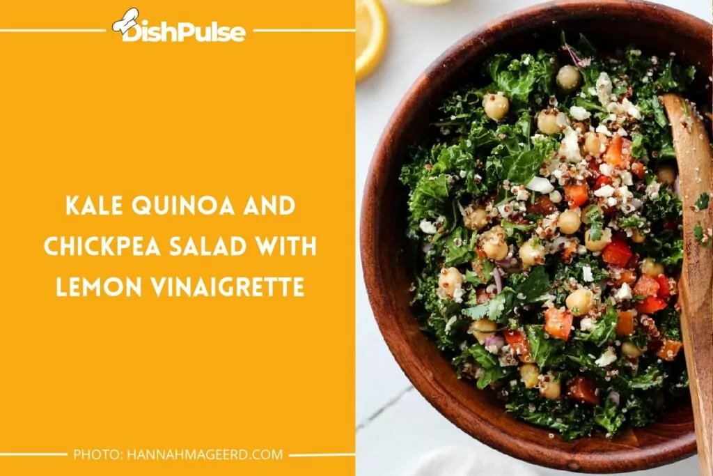 Kale Quinoa and Chickpea Salad with Lemon Vinaigrette