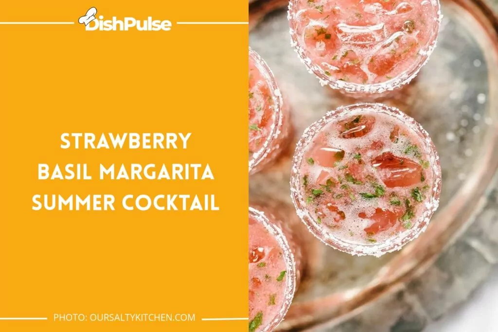 Strawberry Basil Margarita Summer Cocktail