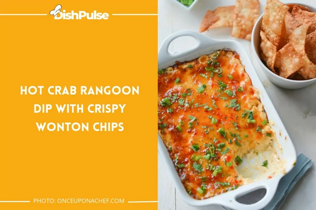 Hot Crab Rangoon Dip with Crispy Wonton Chips