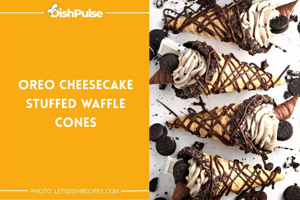 Oreo Cheesecake Stuffed Waffle Cones