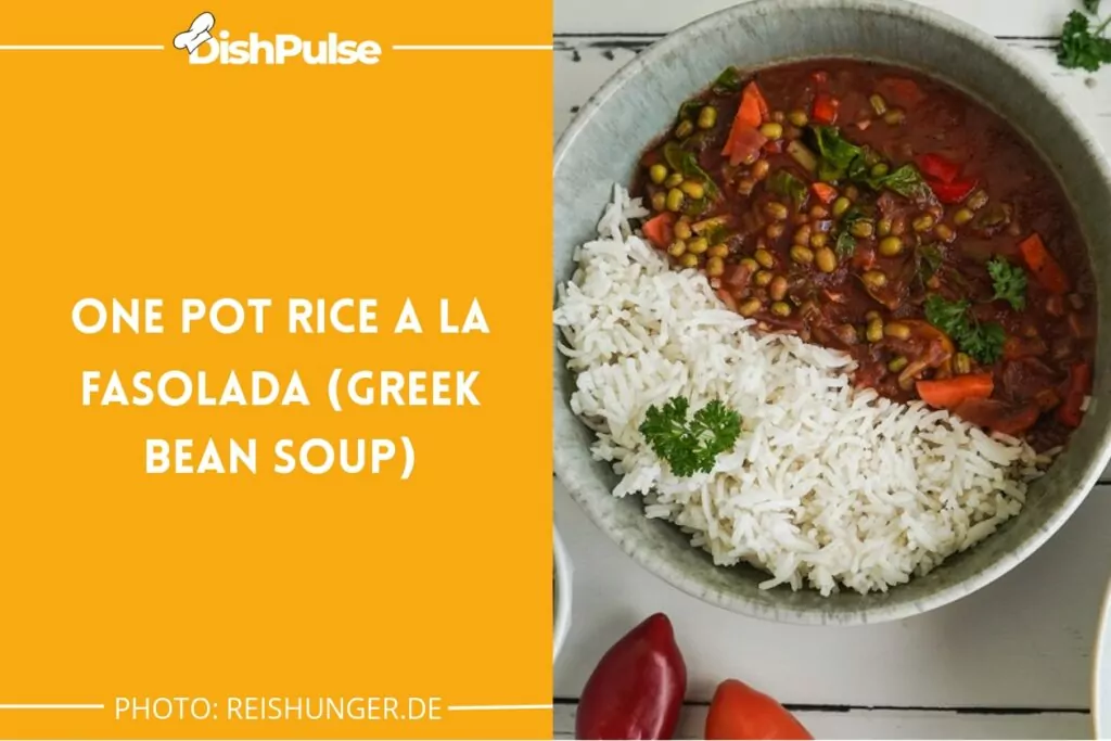 One Pot Rice A La Fasolada (Greek Bean Soup)