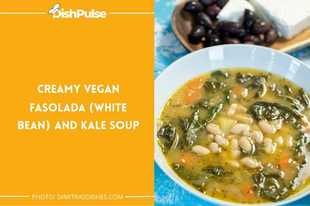 Creamy Vegan Fasolada (White Bean) and Kale Soup