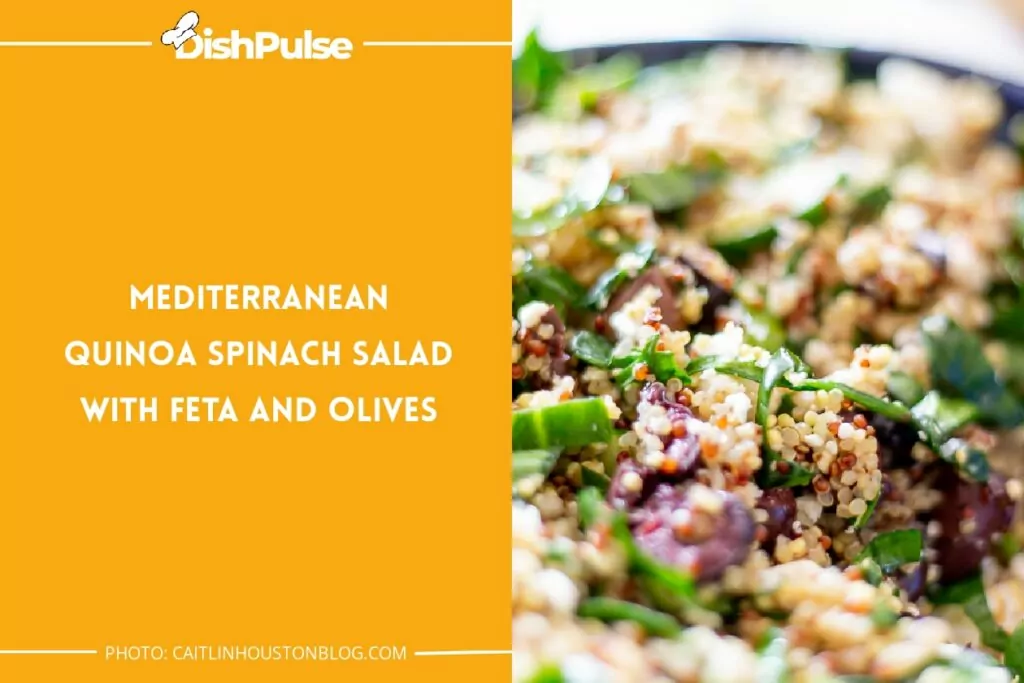 Mediterranean Quinoa Spinach Salad with Feta and Olives