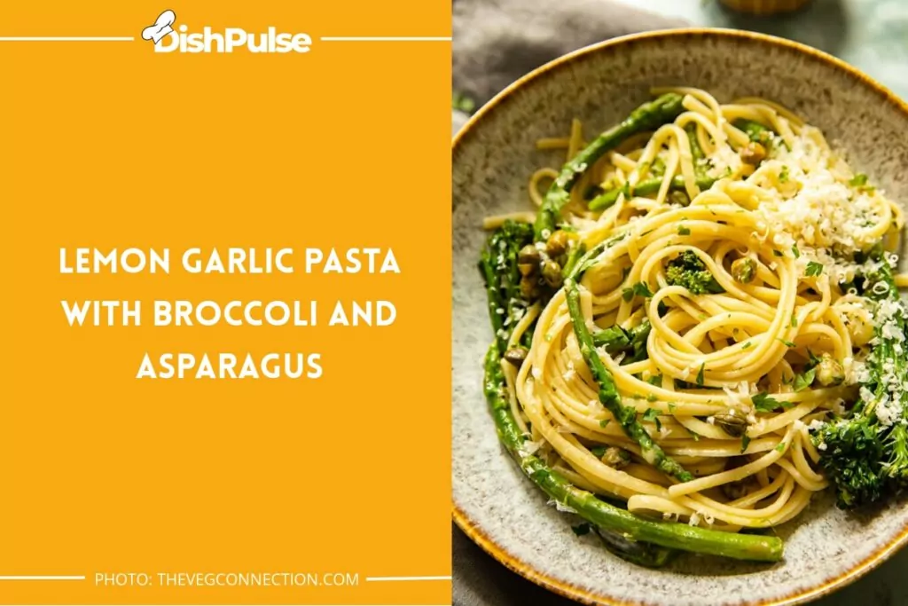 Lemon Garlic Pasta With Broccoli And Asparagus