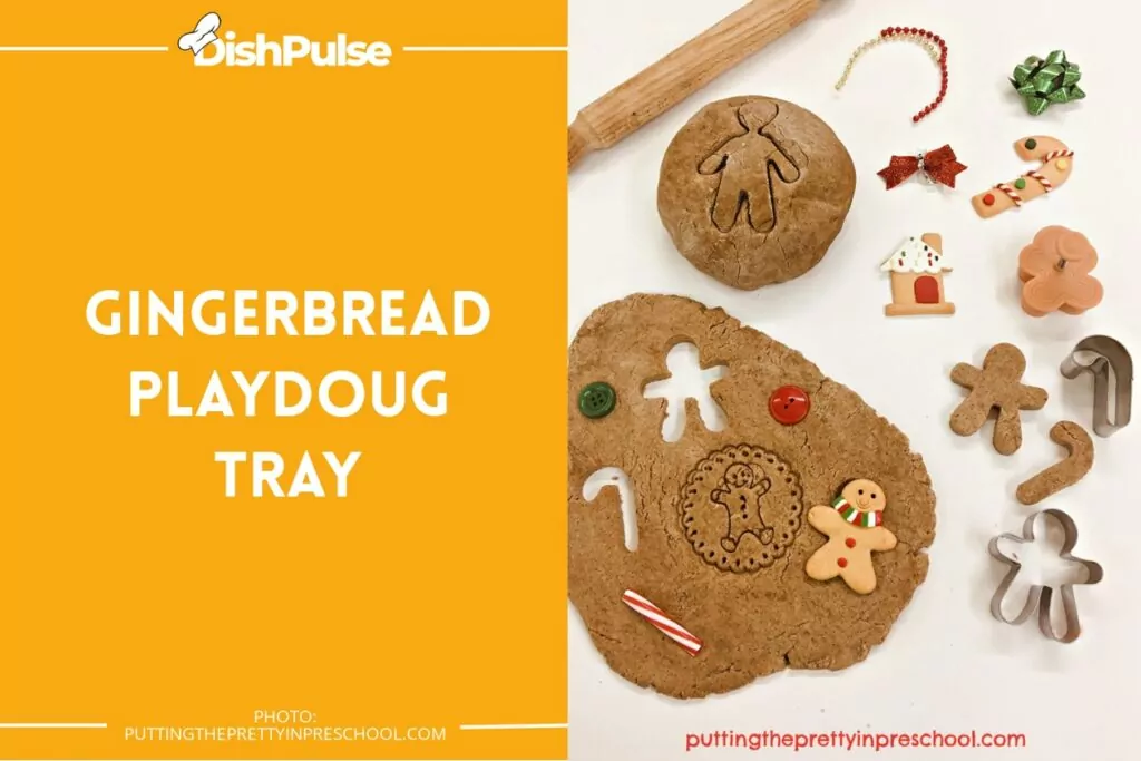 Gingerbread Playdough Tray