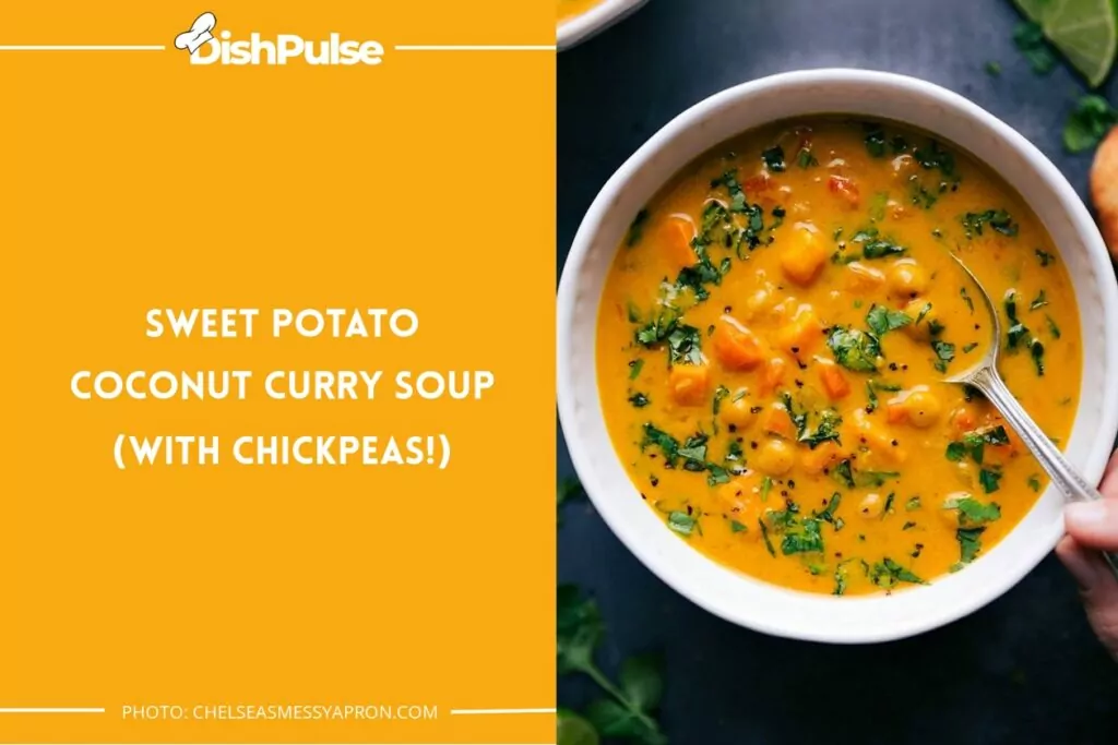 Sweet Potato Coconut Curry Soup (With Chickpeas!)