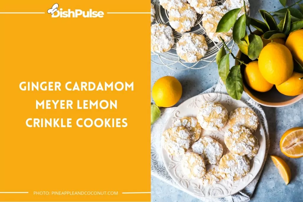 Ginger Cardamom Meyer Lemon Crinkle Cookies