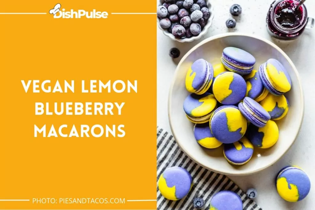 Vegan Lemon Blueberry Macarons