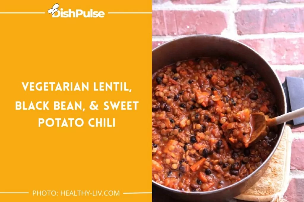 Vegetarian Lentil, Black Bean, & Sweet Potato Chili