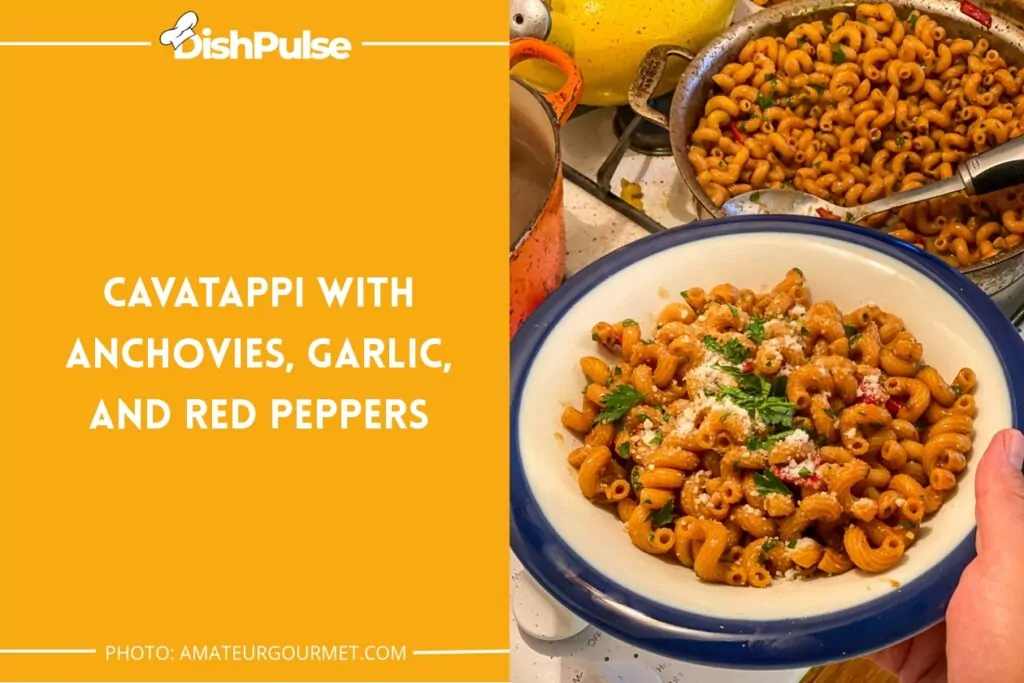 Cavatappi with Anchovies, Garlic, and Red Peppers