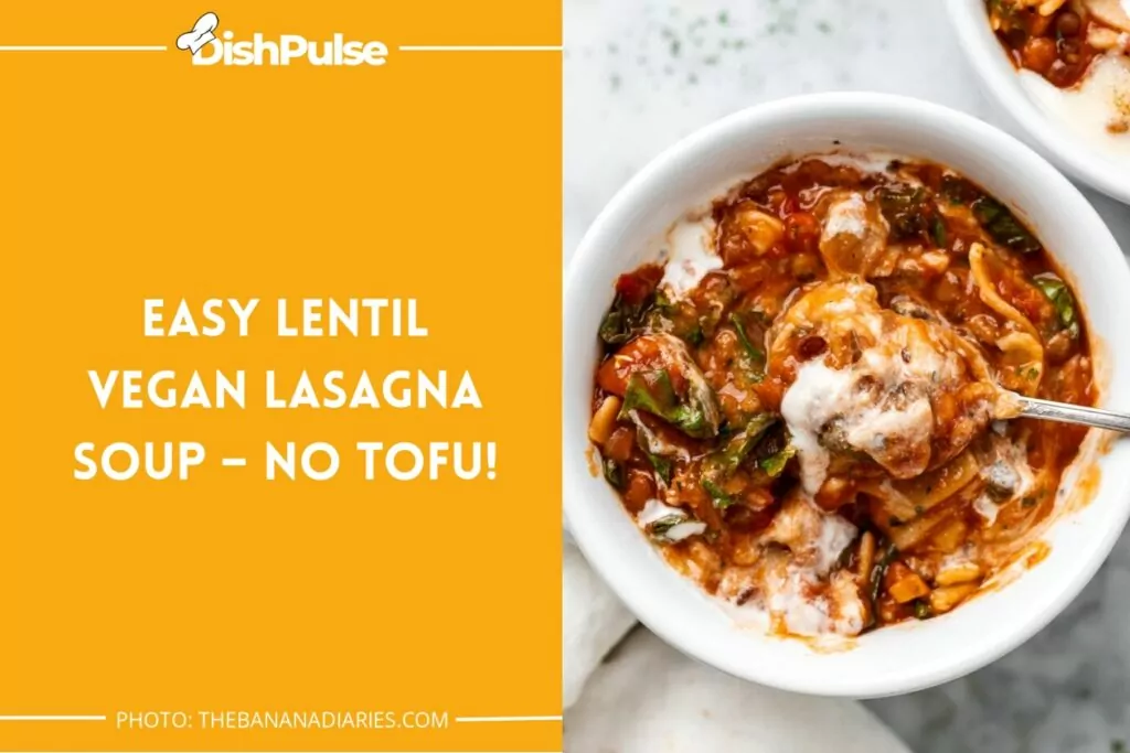 Easy Lentil Vegan Lasagna Soup – NO Tofu!