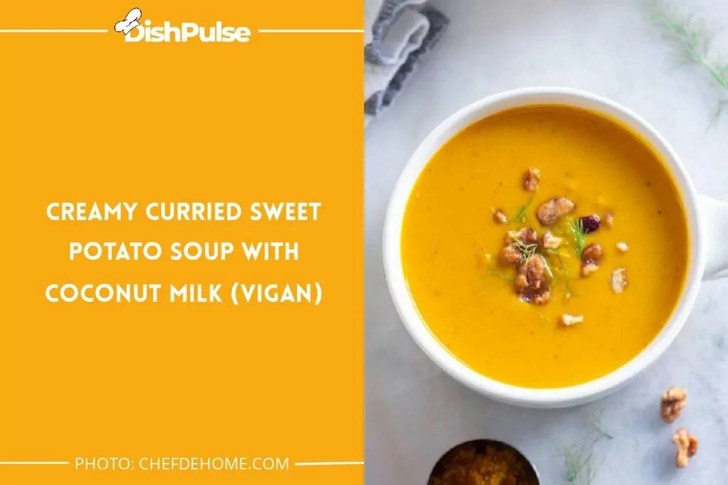 Creamy Curried Sweet Potato Soup with Coconut Milk (Vegan)