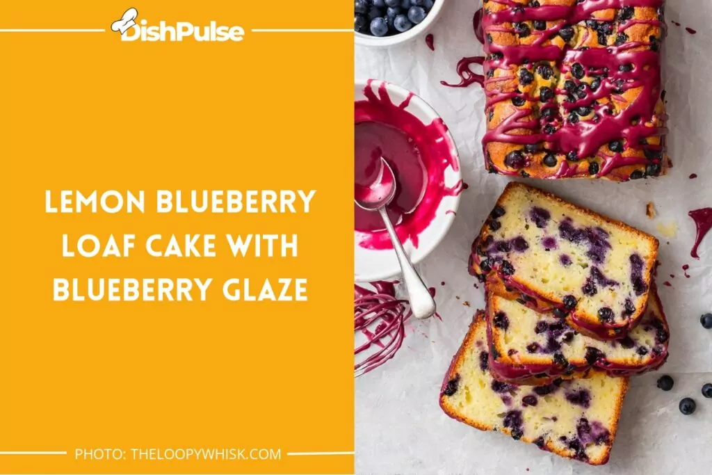 Lemon Blueberry Loaf Cake with Blueberry Glaze