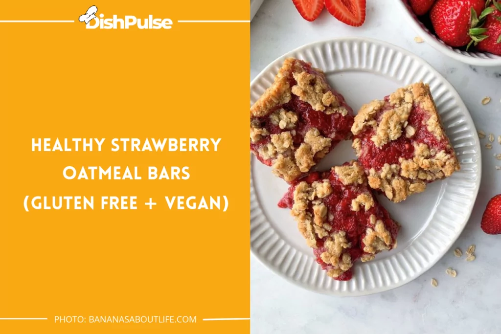 Healthy Strawberry Oatmeal Bars (Gluten-Free + Vegan)