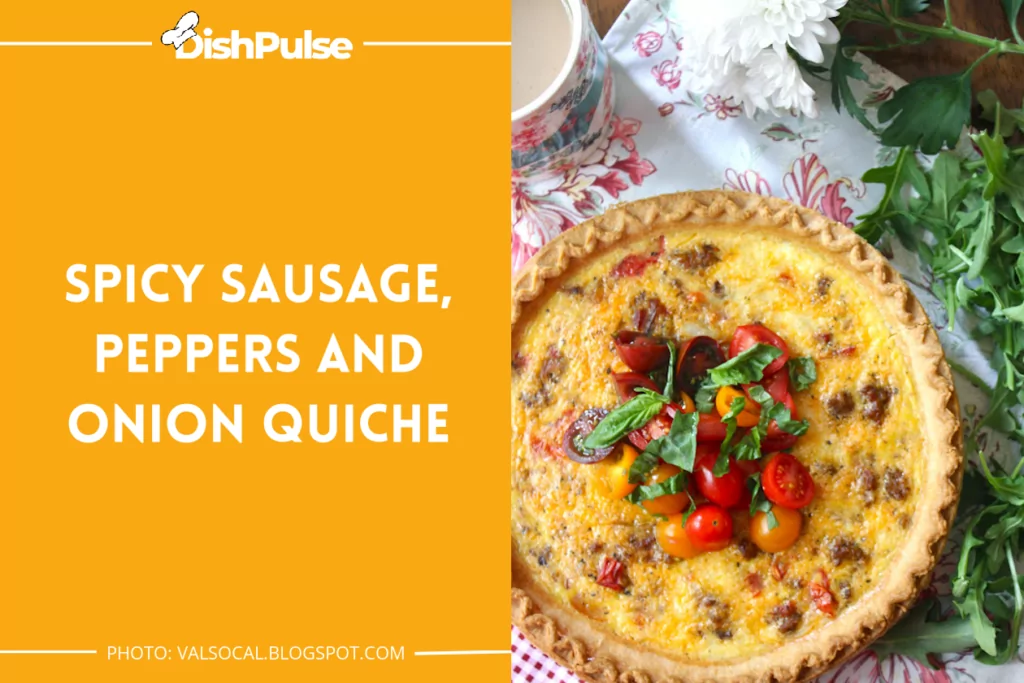 Spicy Sausage, Peppers and Onion Quiche