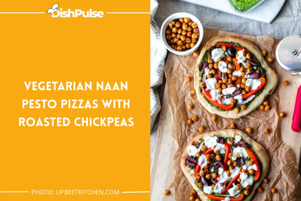 Vegetarian Naan Pesto Pizzas With Roasted Chickpeas