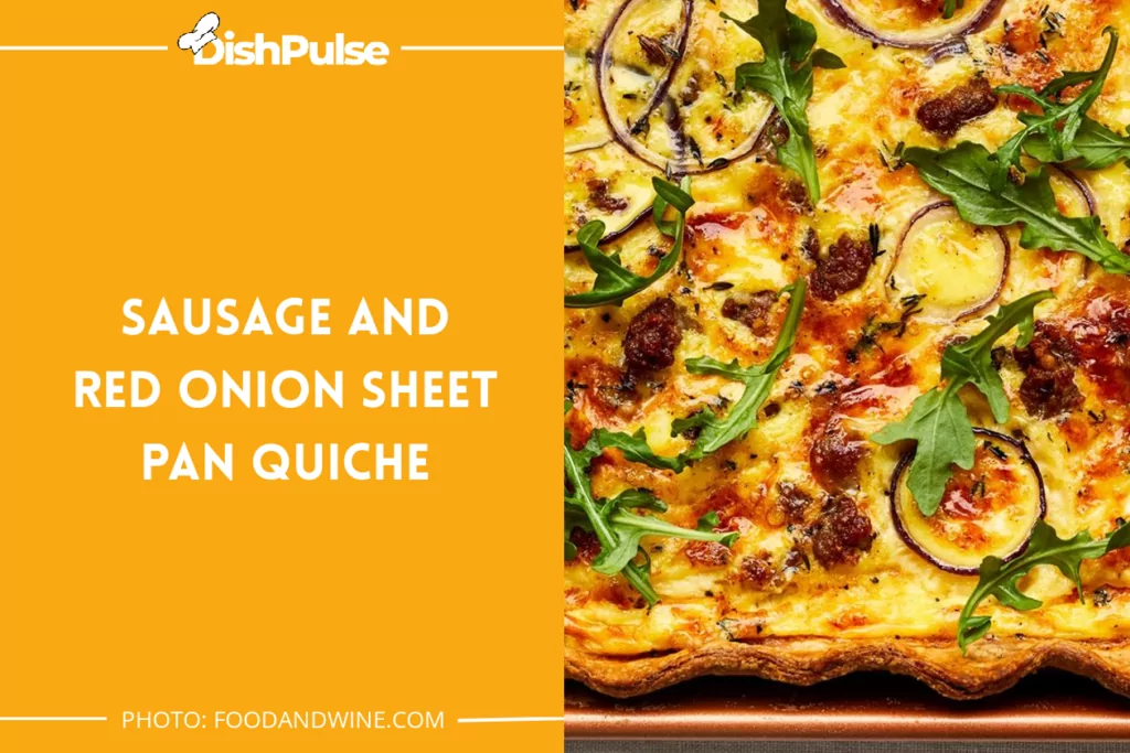 Sausage and Red Onion Sheet Pan Quiche