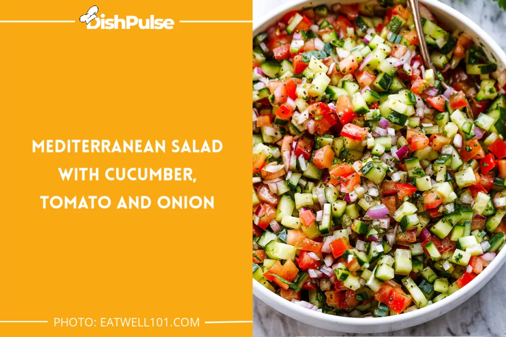 Mediterranean Salad with Cucumber, Tomato and Onion