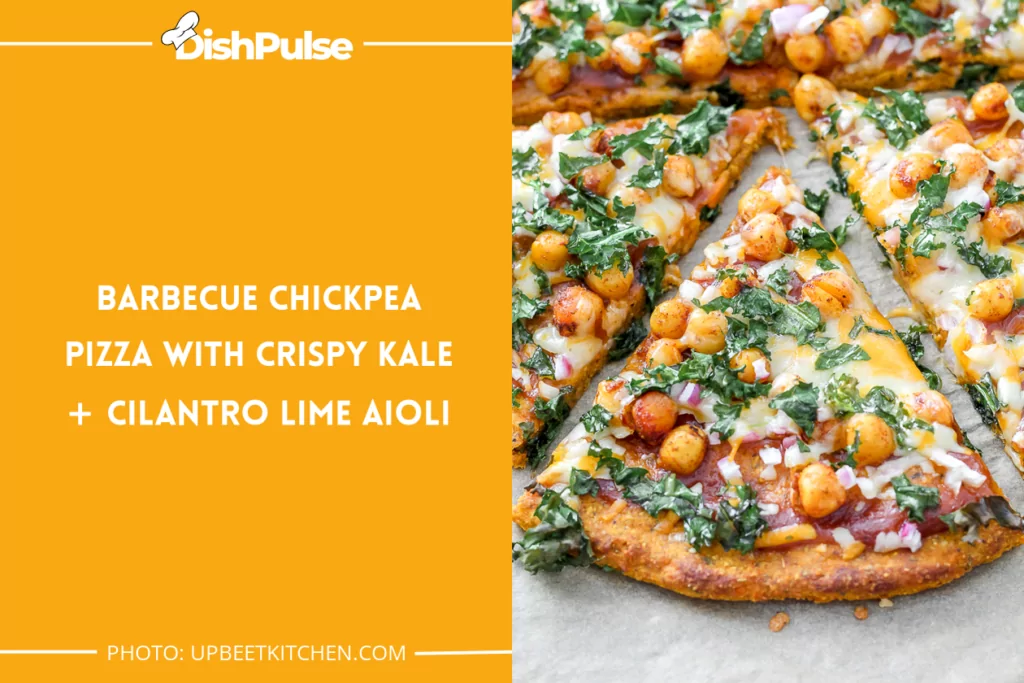 Barbecue Chickpea Pizza With Crispy Kale + Cilantro Lime Aioli