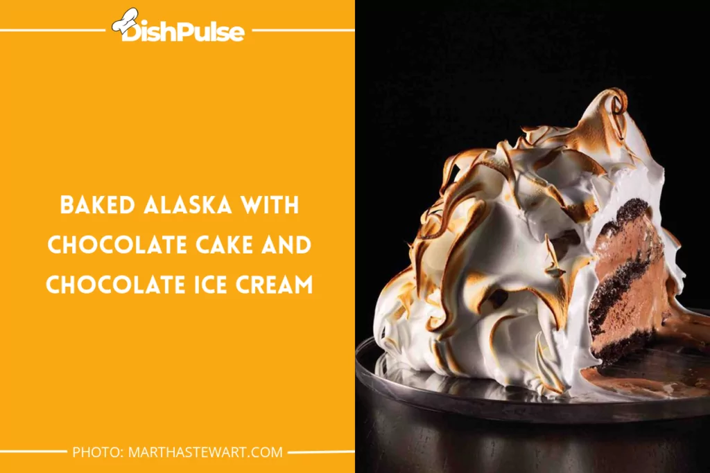 Baked Alaska with Chocolate Cake and Chocolate Ice Cream