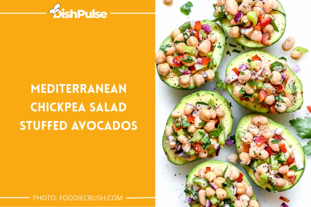 Mediterranean Chickpea Salad Stuffed Avocados
