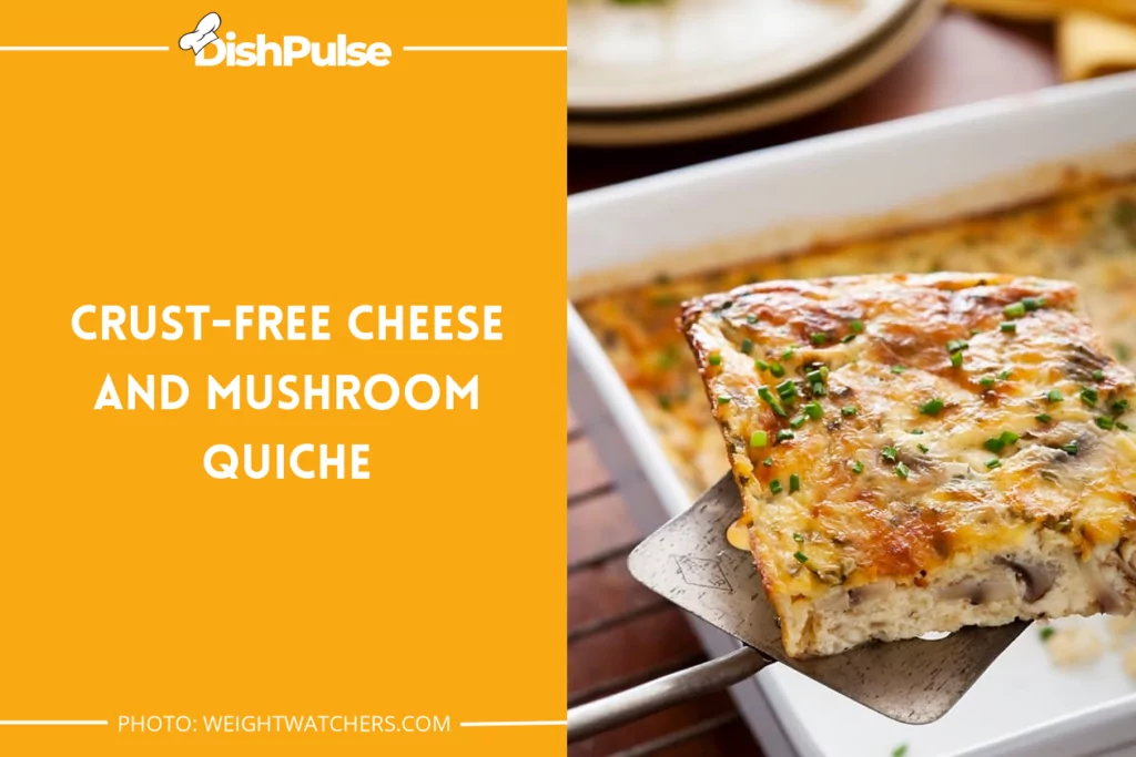 Crust-free cheese and mushroom quiche